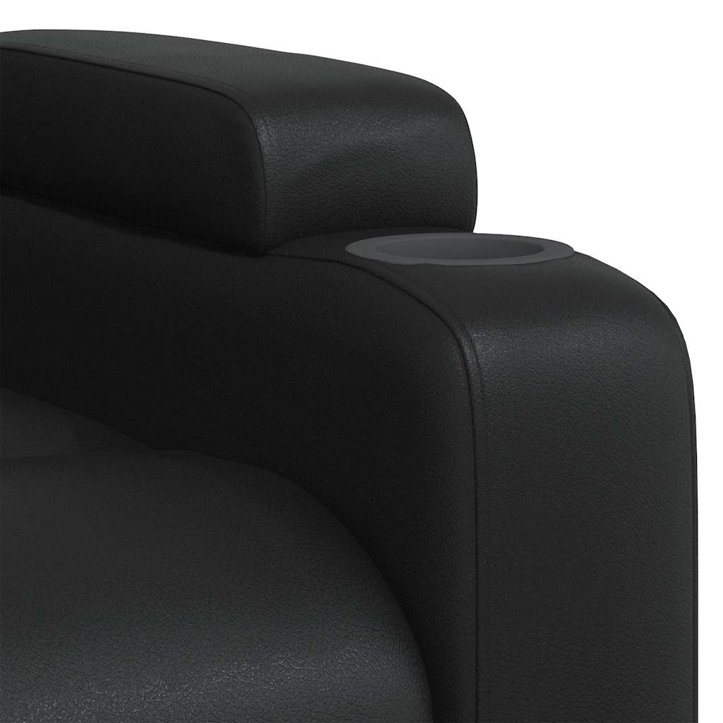 Fekete műbőr relaxfotel 8