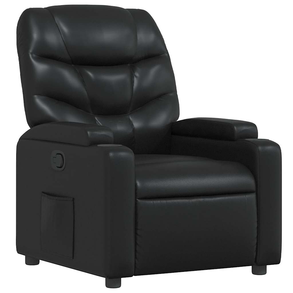 Fekete műbőr relaxfotel 2