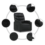 Fekete műbőr relaxfotel 7