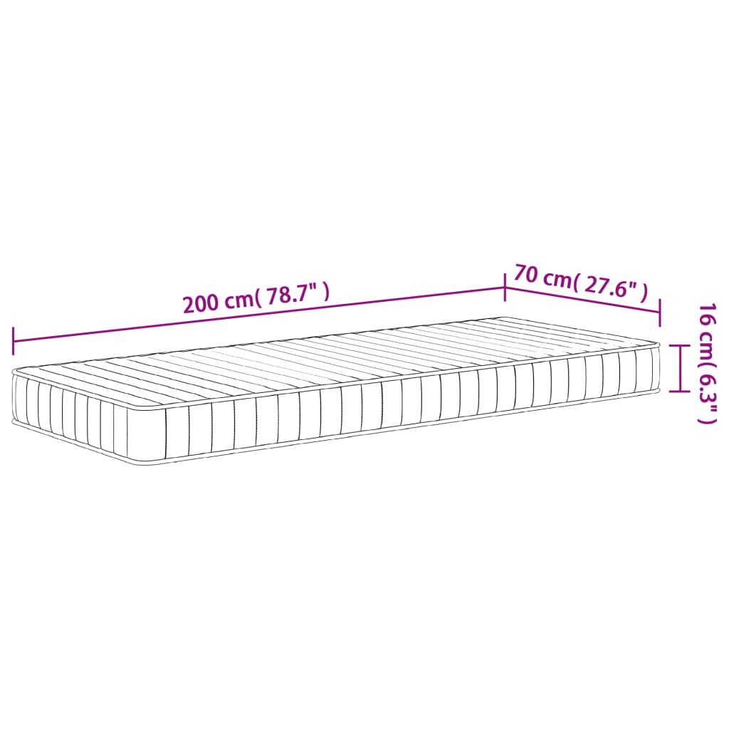 Közepesen puha habmatrac 70x200 cm 9