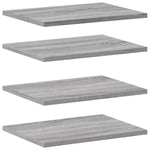 4 db szürke sonoma színű szerelt fa fali polc 40 x 30 x 1,5 cm 2