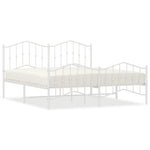 Fehér fém ágykeret fej- és lábtámlával 183 x 213 cm 2