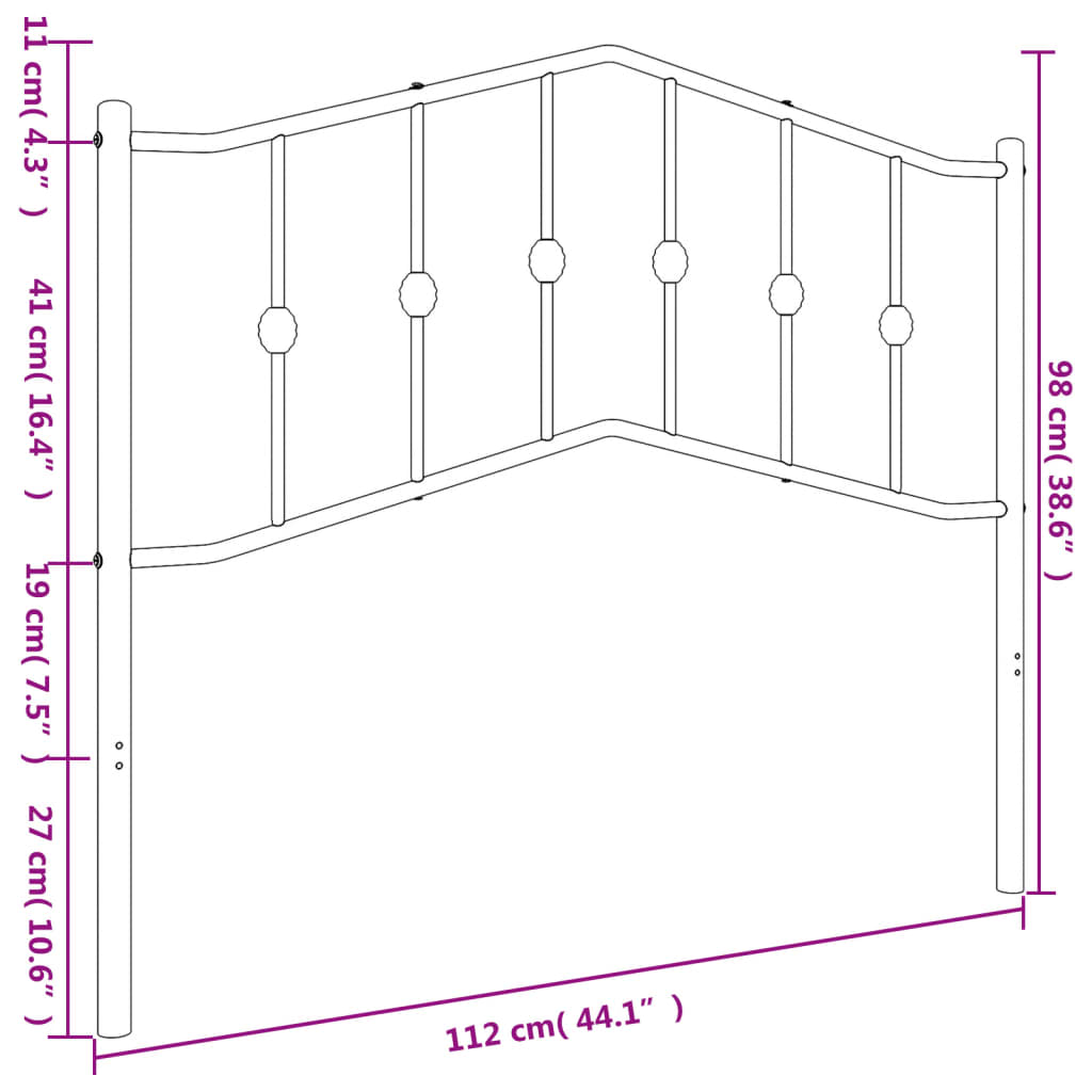 Fehér fém csere fejtámla 107 cm 6