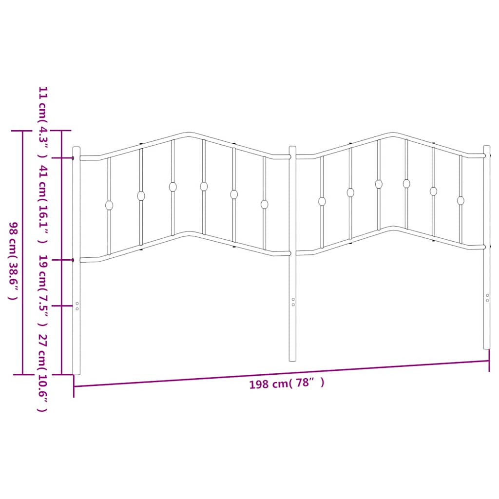 Fehér fém csere fejtámla 193 cm 7