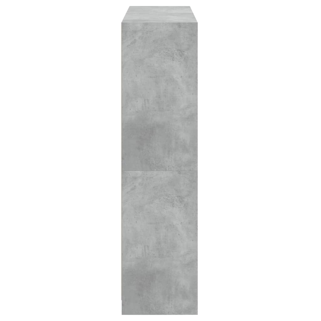 Betonszürke szerelt fa könyvespolc ajtókkal 136 x 37 x 142 cm 8