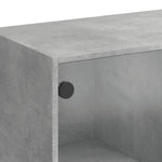 Betonszürke szerelt fa könyvespolc ajtókkal 136 x 37 x 142 cm 10