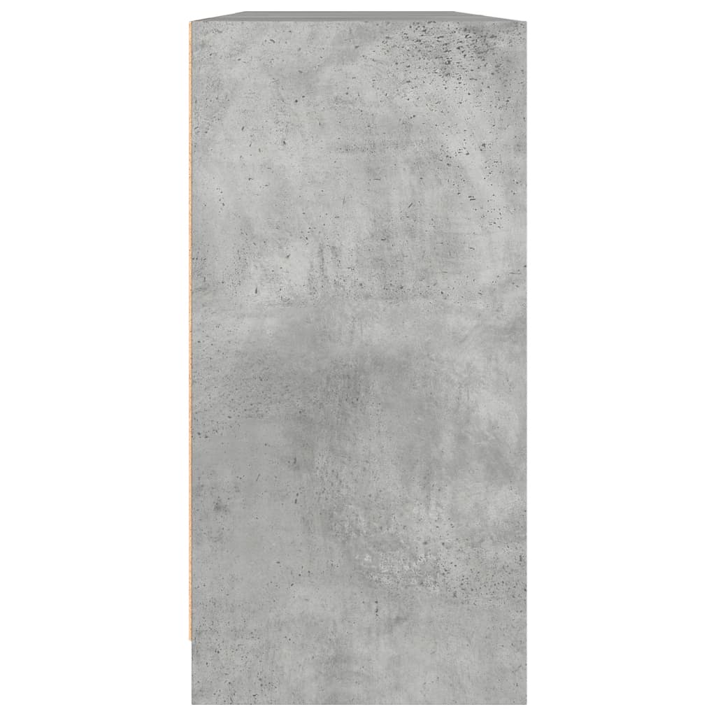 Betonszürke szerelt fa könyvespolc ajtókkal 204x37x75 cm 6