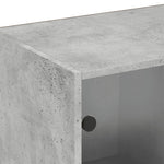 Betonszürke szerelt fa könyvespolc ajtókkal 204x37x75 cm 7