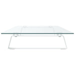 Fehér edzett üveg és fém monitorállvány 100 x 35 x 8 cm 5