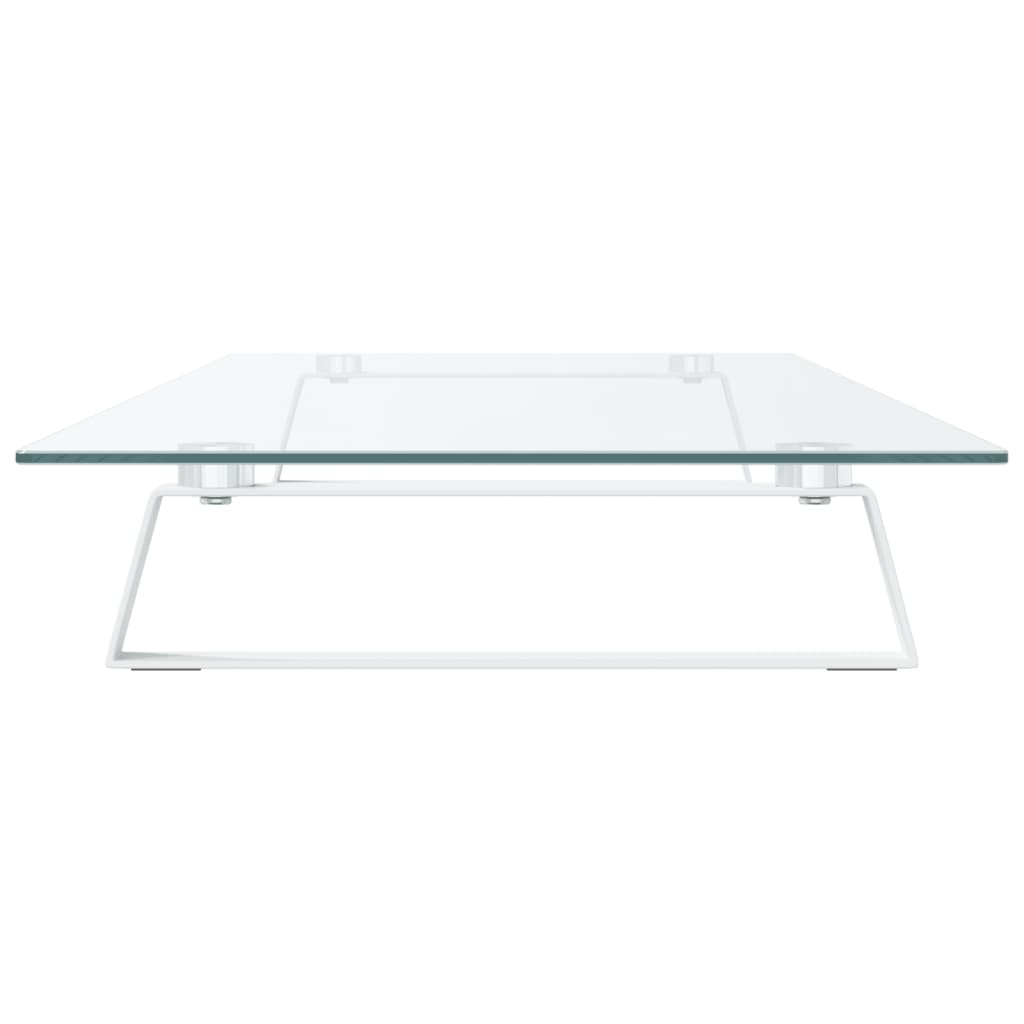 Fehér edzett üveg és fém monitorállvány 100 x 35 x 8 cm 5
