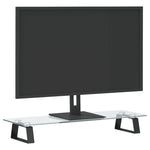Fekete edzett üveg és fém monitorállvány 60 x 20 x 8 cm 3