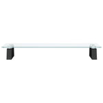 Fekete edzett üveg és fém monitorállvány 60 x 20 x 8 cm 4