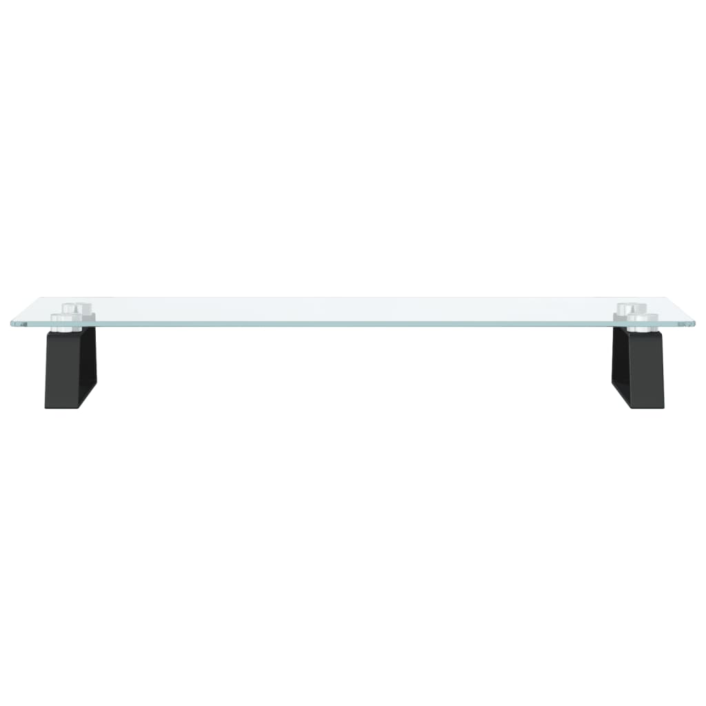 Fekete edzett üveg és fém monitorállvány 60 x 20 x 8 cm 4
