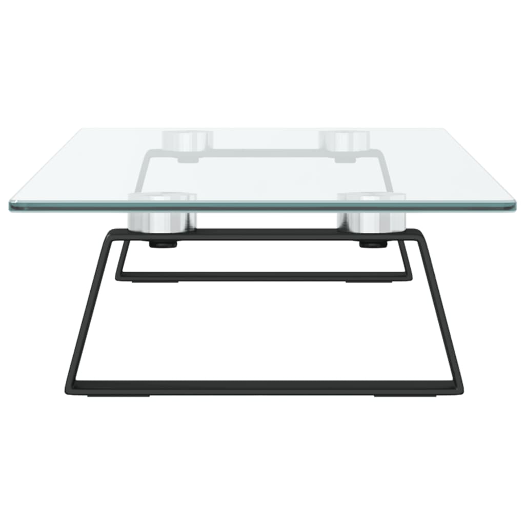 Fekete edzett üveg és fém monitorállvány 60 x 20 x 8 cm 5