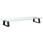 Fekete edzett üveg és fém monitorállvány 60 x 20 x 8 cm 6
