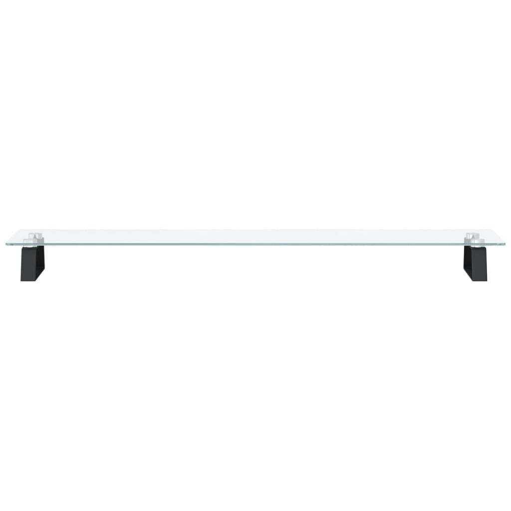 Fekete edzett üveg és fém monitorállvány 100 x 20 x 8 cm 4