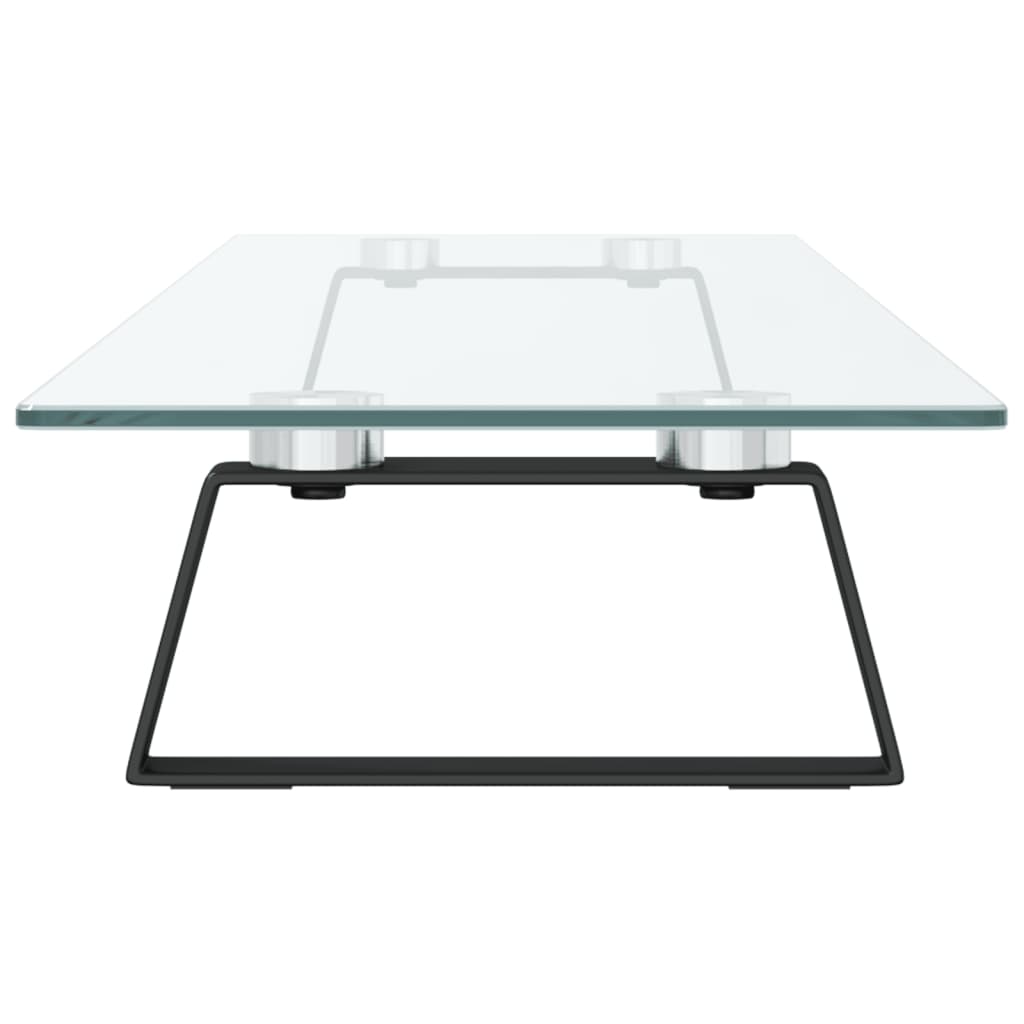 Fekete edzett üveg és fém monitorállvány 100 x 20 x 8 cm 5
