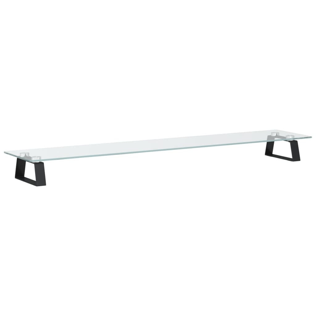Fekete edzett üveg és fém monitorállvány 100 x 20 x 8 cm 6
