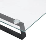 Fekete edzett üveg és fém monitorállvány 100 x 20 x 8 cm 7