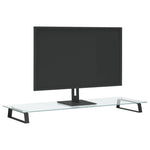 Fekete edzett üveg és fém monitorállvány 100 x 35 x 8 cm 3