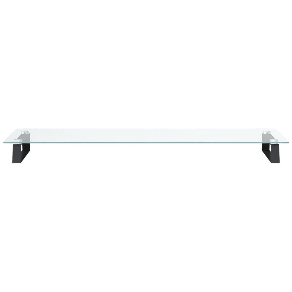 Fekete edzett üveg és fém monitorállvány 100 x 35 x 8 cm 4