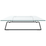 Fekete edzett üveg és fém monitorállvány 100 x 35 x 8 cm 5