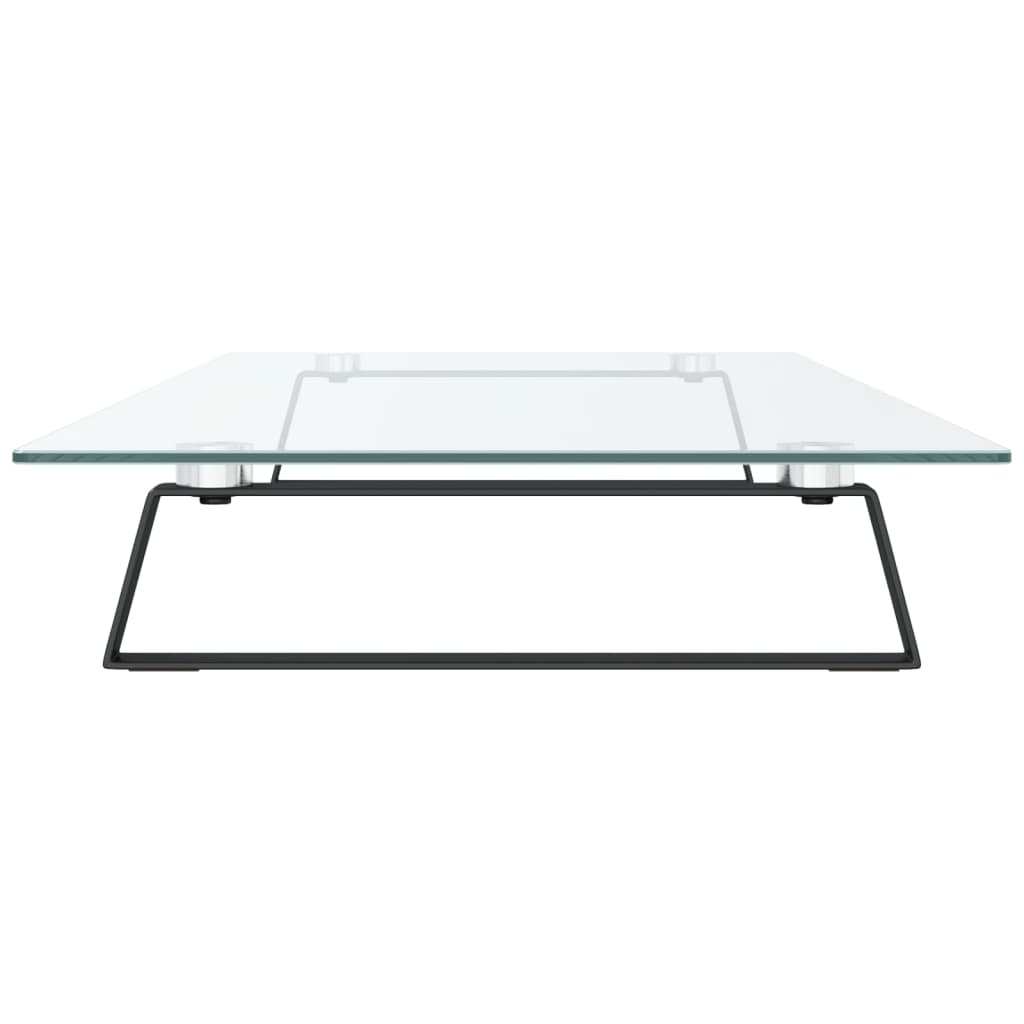 Fekete edzett üveg és fém monitorállvány 100 x 35 x 8 cm 5