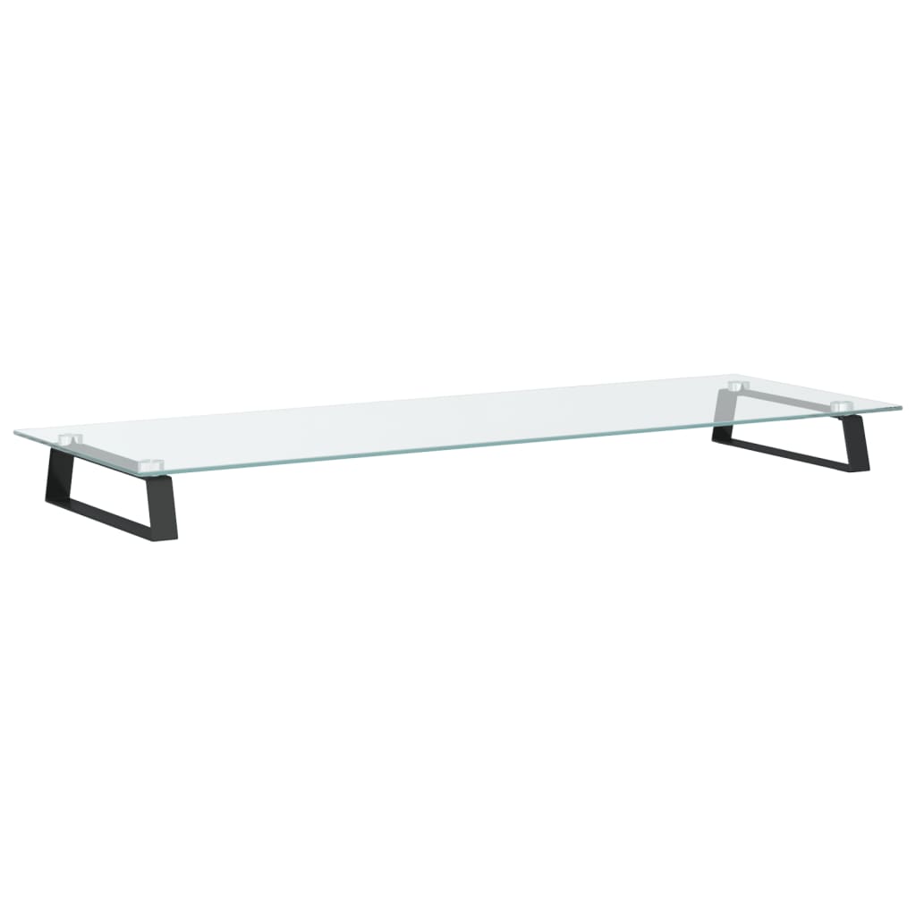 Fekete edzett üveg és fém monitorállvány 100 x 35 x 8 cm 6