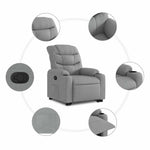 Világosszürke szövet felállást segítő dönthető fotel 8