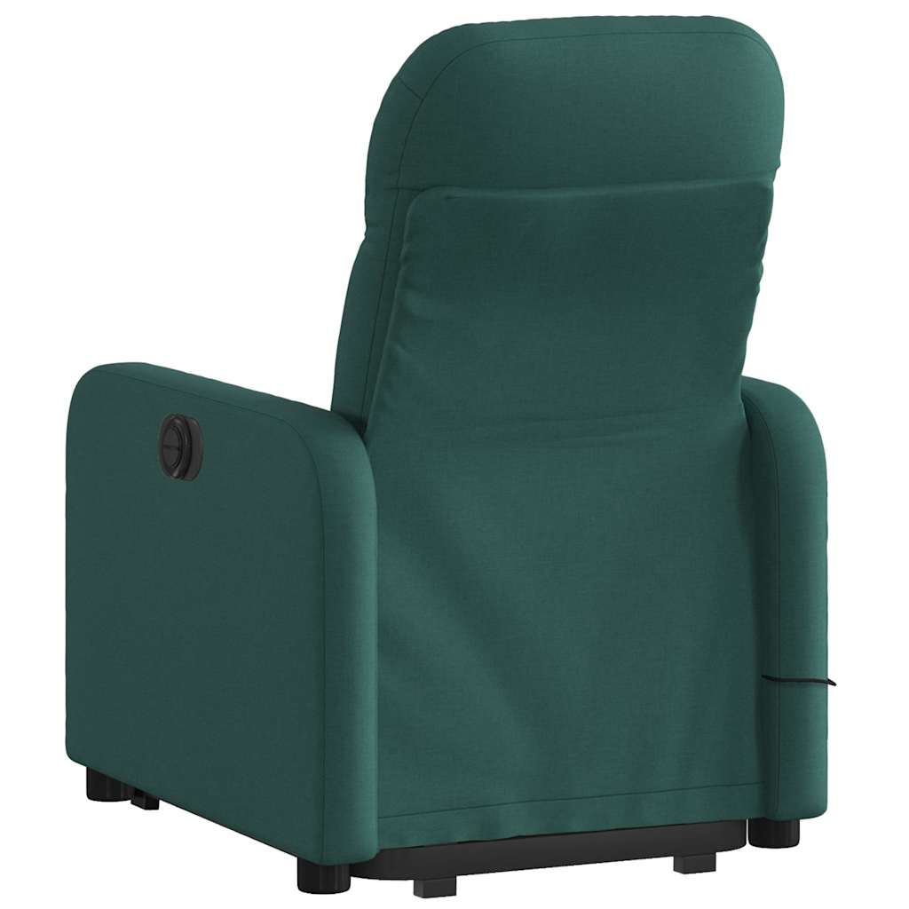 Sötétzöld szövet dönthető masszázs- és állófotel 5
