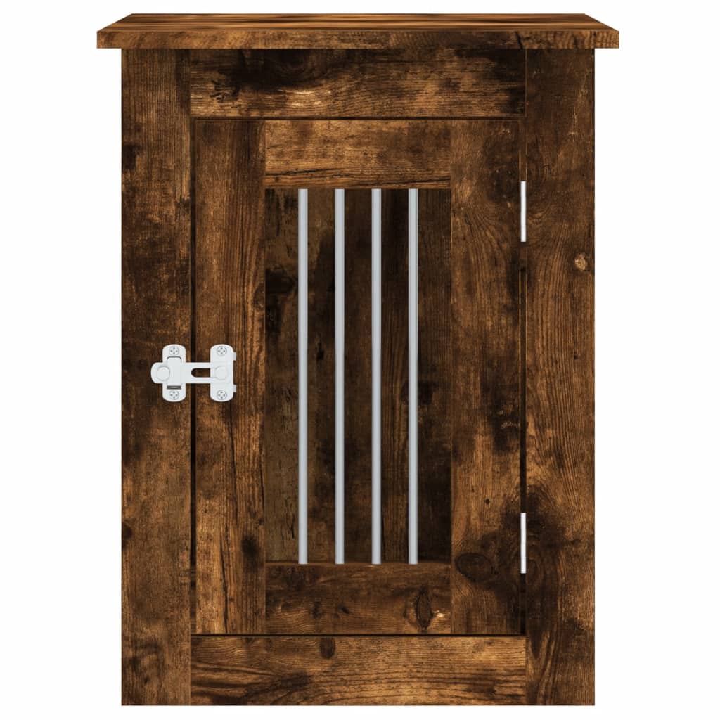Füstös tölgy színű szerelt fa kutyaketrec 45 x 62 x 59 cm 7