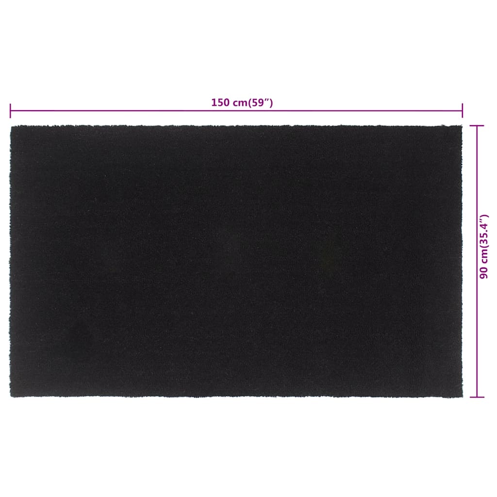 Ajtószőnyeg Fekete 90x150 cm Tuftolt kókuszrostos szőnyeg 7