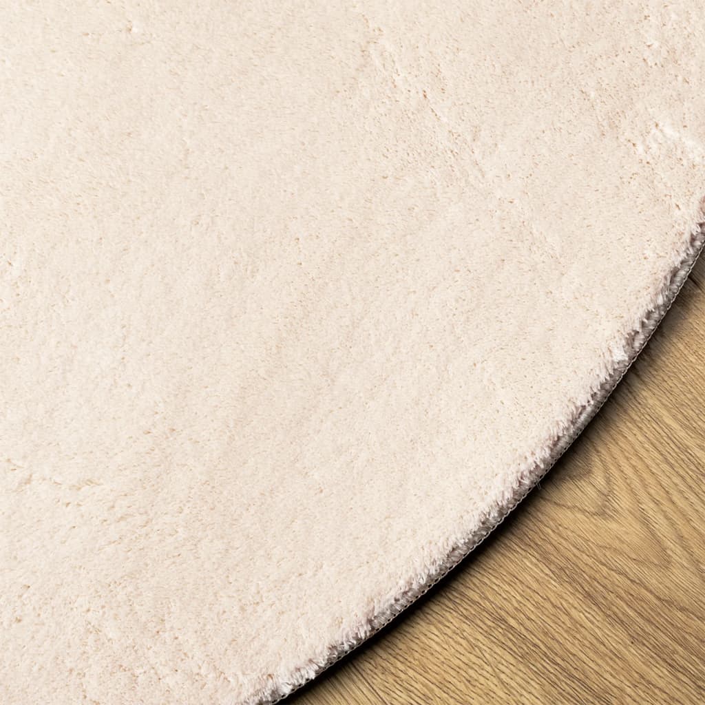 HUARTE bézs rövid szálú puha és mosható szőnyeg Ø 100 cm 4