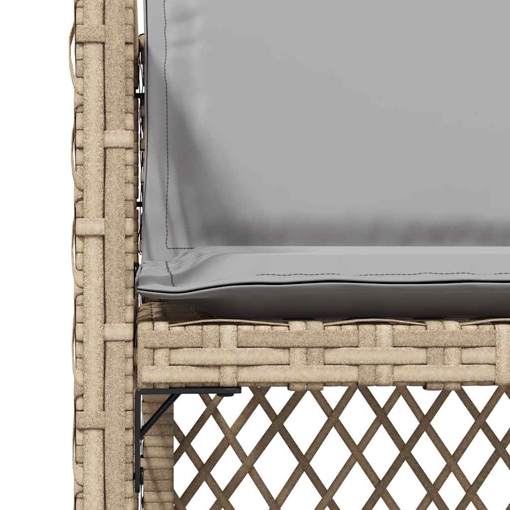 4 db vegyes bézs polyrattan kerti szék párnával 9
