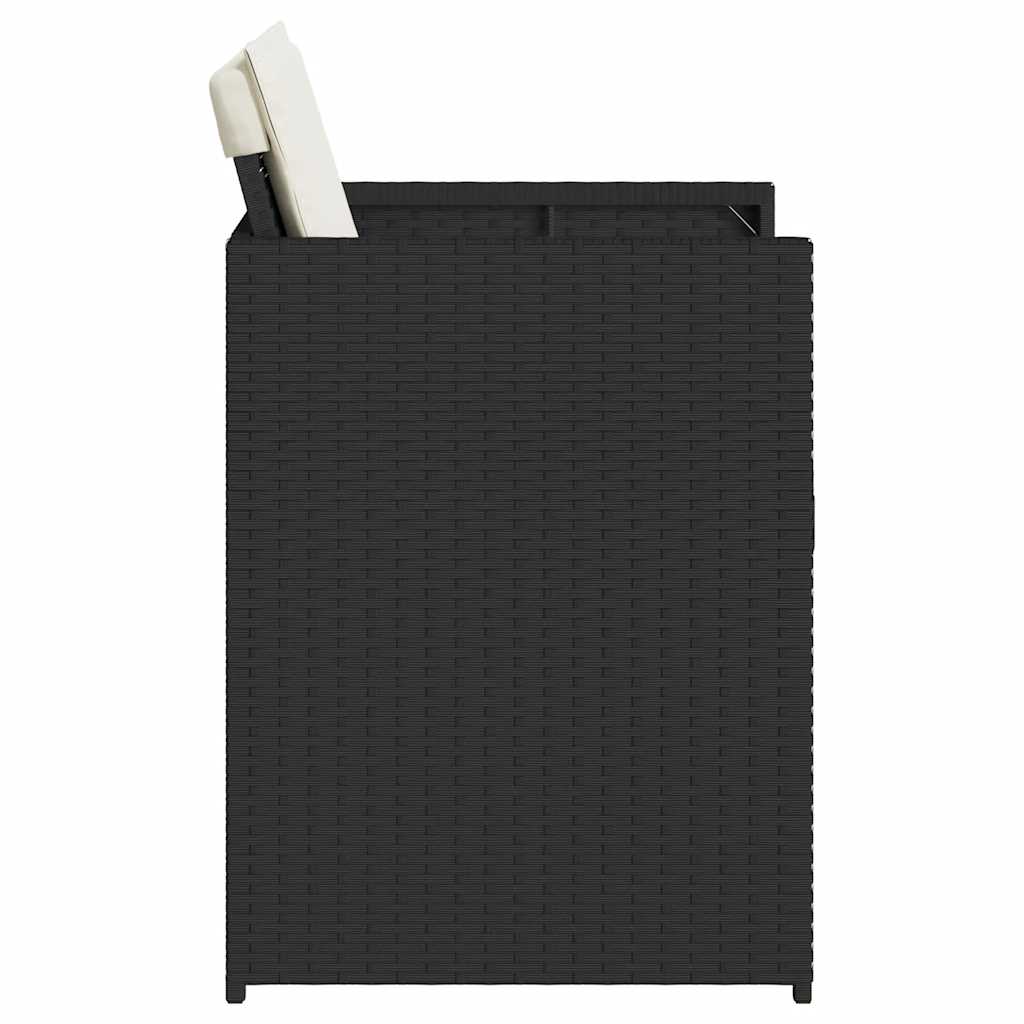 4 db fekete polyrattan kerti szék párnával 6