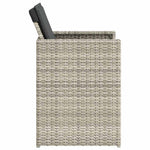 4 db világosszürke polyrattan kerti szék párnával 6