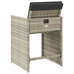 4 db világosszürke polyrattan kerti szék párnával 7