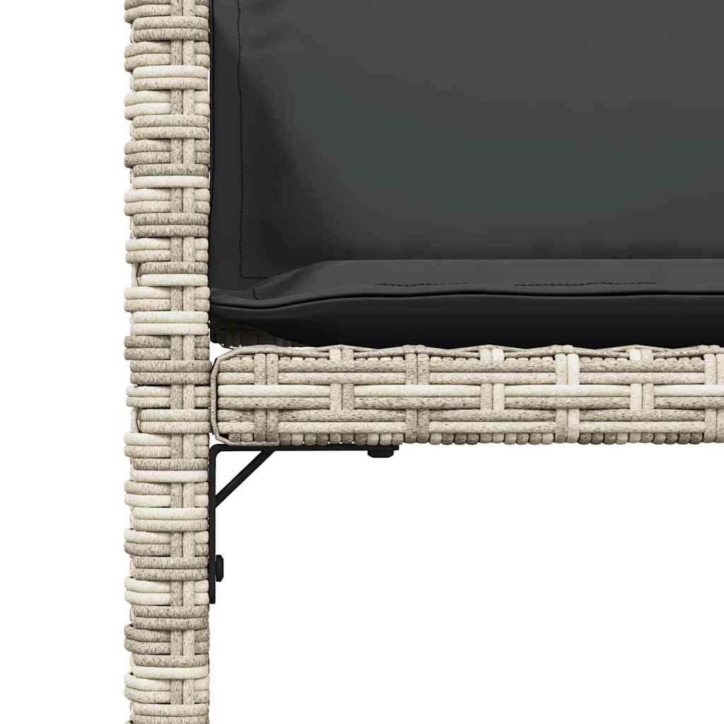 4 db világosszürke polyrattan kerti szék párnával 10