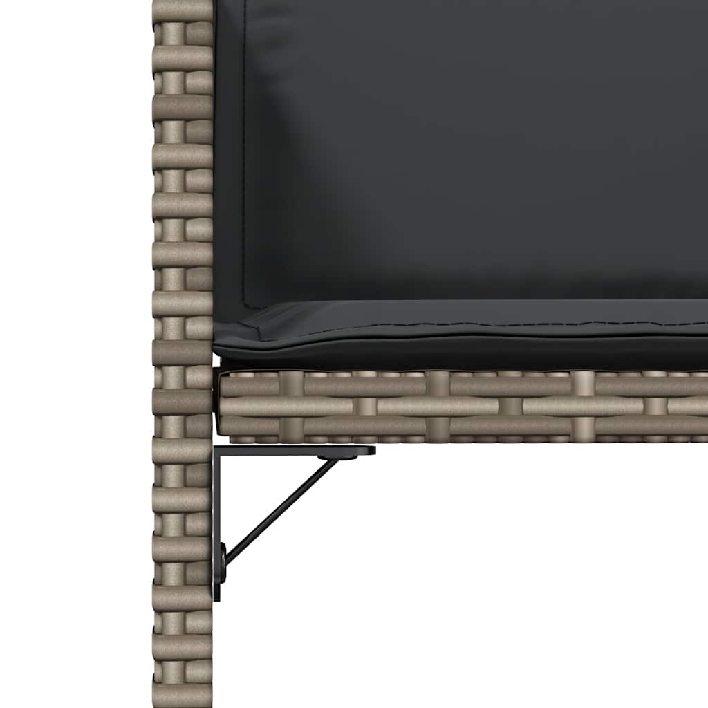 4 db szürke polyrattan kerti szék párnával 9