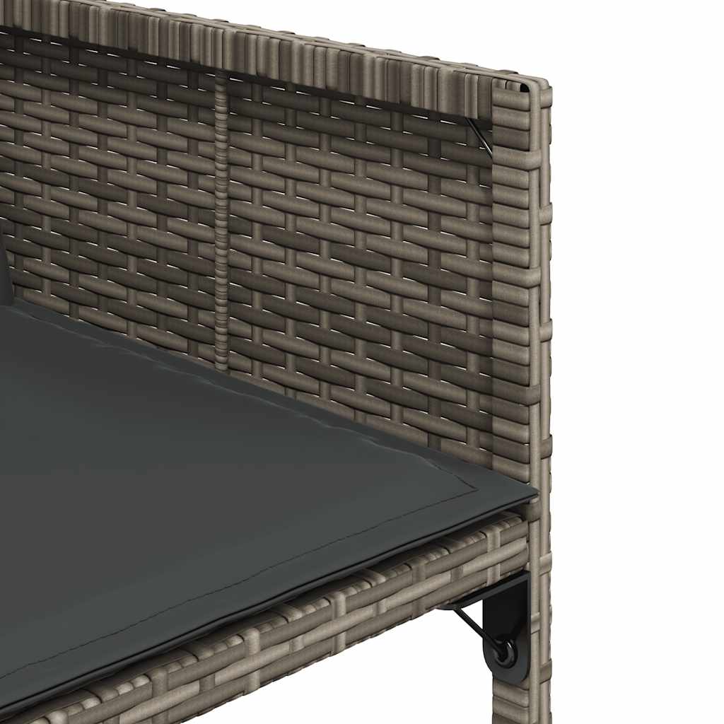 4 db szürke polyrattan kerti szék párnával 10