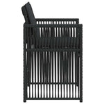 4 db fekete polyrattan kerti szék párnával 6