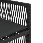 4 db fekete polyrattan kerti szék párnával 10