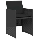 3 részes fekete polyrattan bisztrógarnitúra párnával 4