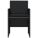 3 részes fekete polyrattan bisztrógarnitúra párnával 5