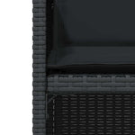 3 részes fekete polyrattan bisztrógarnitúra párnával 6