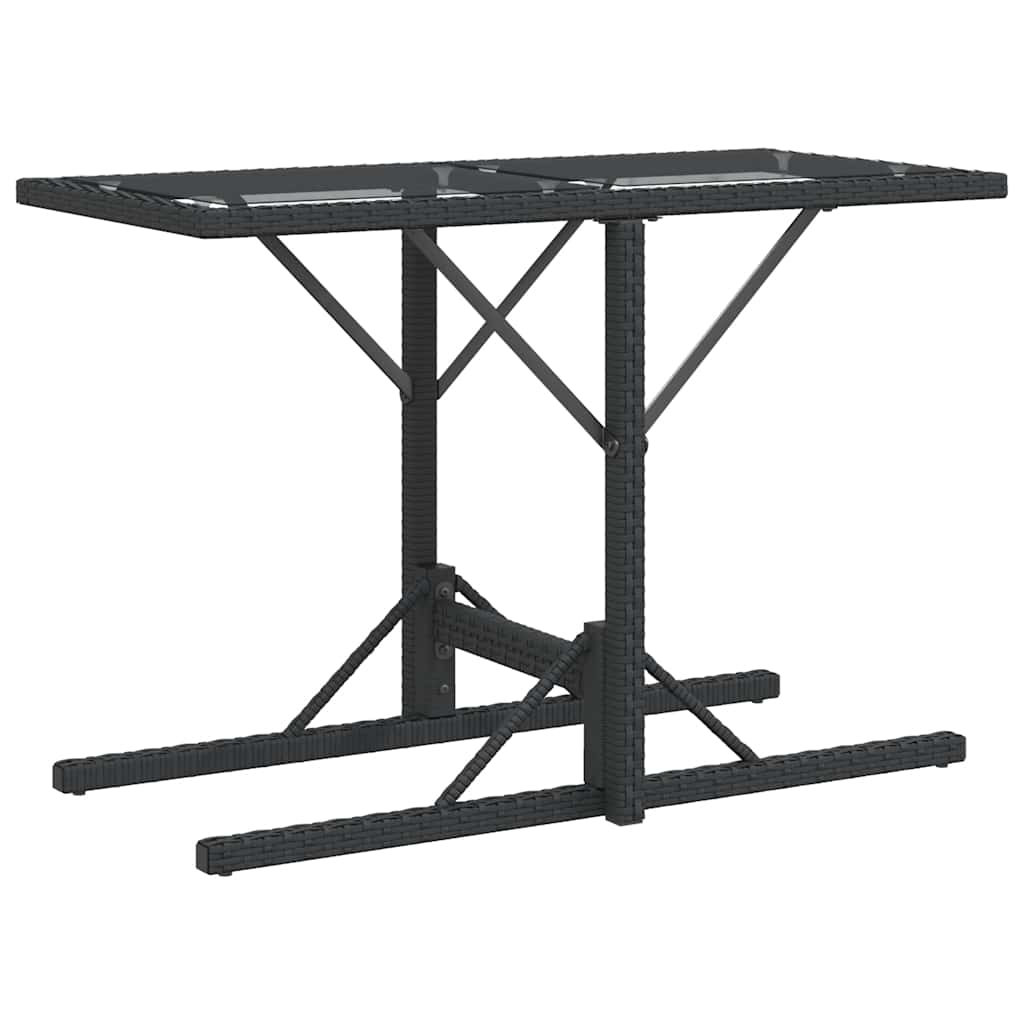3 részes fekete polyrattan bisztrógarnitúra párnával 7