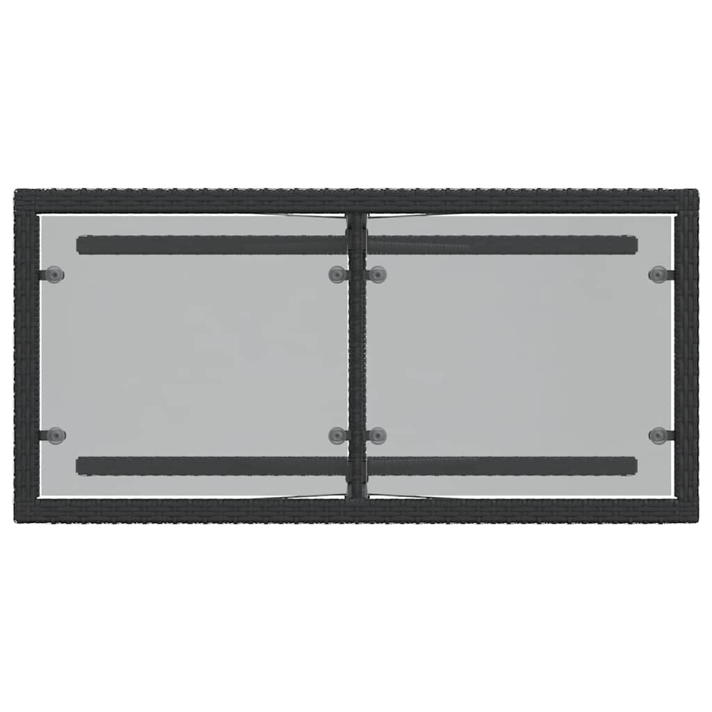 3 részes fekete polyrattan bisztrógarnitúra párnával 9