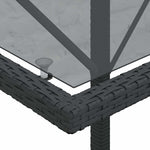 3 részes fekete polyrattan bisztrógarnitúra párnával 10