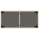 Bézs polyrattan üveglapos kerti asztal 115x54x74 cm 7