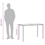 Bézs polyrattan üveglapos kerti asztal 115x54x74 cm 9